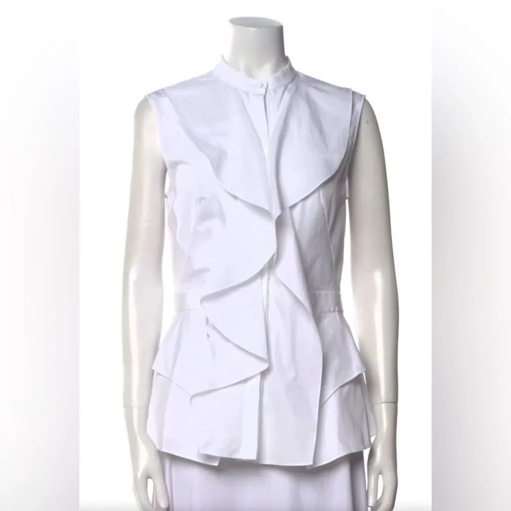 Alexander McQUEEN Mock Neck Sleeveless Button-Up Top size 42/ US 6